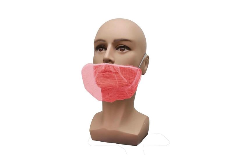Beard Cover, Nylon, Red, 18'', Pleated, Elastic Single Strap, 100ea/bg, 10bg/cs; 1000ea/cs