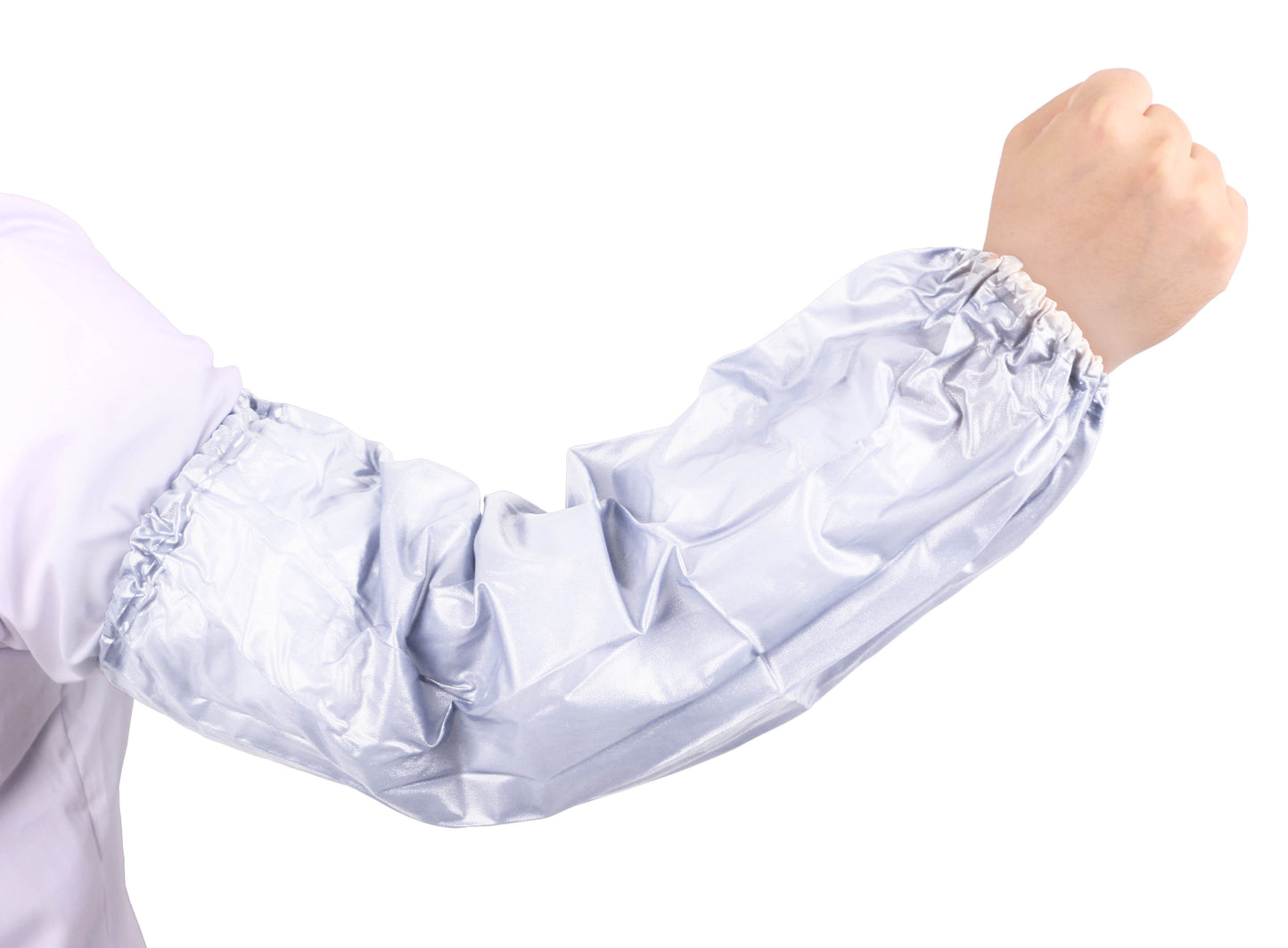 Sleeves, PVC, White, 18", 8mil, Elastic On Both Ends, 24ea/bg, 12bg/cs; 288ea/cs