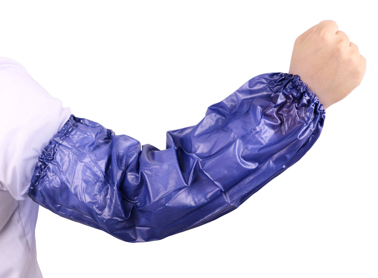Sleeves, PVC, Blue, 18", 4mil, Elastic On Both Ends, 24ea/bg, 12bg/cs; 288ea/cs