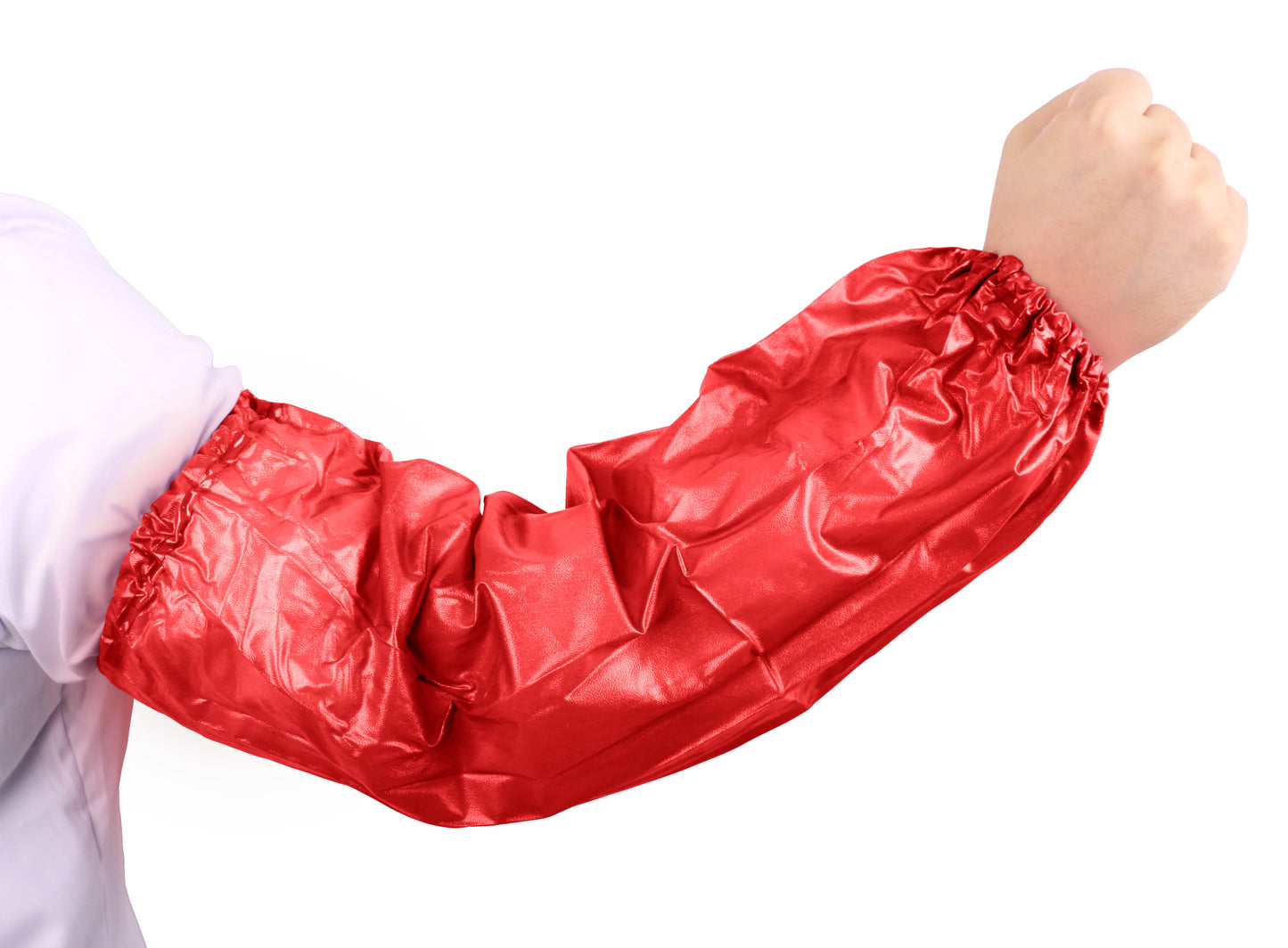 Sleeves, PVC, Red, 18", 4mil, Elastic On Both Ends, 24ea/bg, 12bg/cs; 288ea/cs