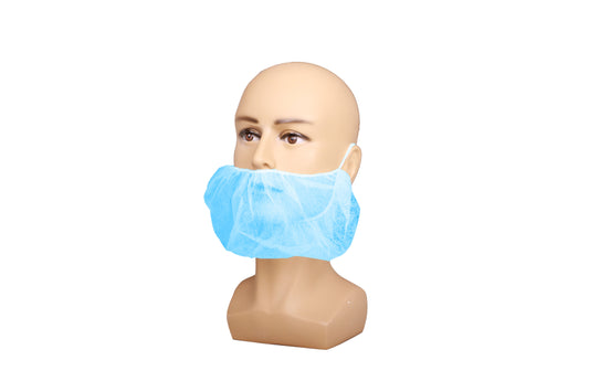 Beard Cover, SBPP, Blue, 18'',  9gsm, Elastic Single Strap,100ea/bg, 10bg/cs; 1000ea/cs