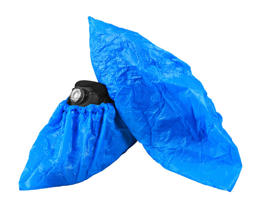 Shoe Covers, CPE, Blue, Elastic, 100ea/bg, 3bg/cs; 300ea/cs