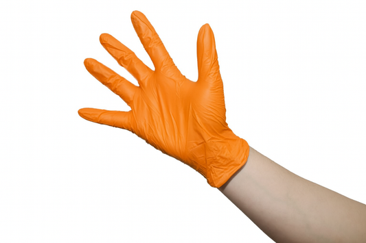 Glove, Nitrile, Orange, 2XL, 9.5'', Powder Free, 5mil, Finger Textured, 100ea/bx, 10bx/cs; 1000ea/cs