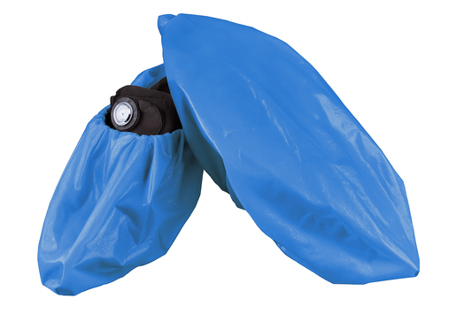 Shoe Covers, PE, Blue, Elastic, 100ea/bg, 3bg/cs; 300ea/cs