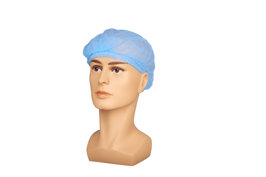 Pleated Bouffant, SBPP, Blue, Elastic Double Strap, 24", 100ea/bg, 10bg/cs; 1000ea/cs