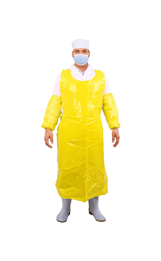 Apron, PE, Yellow, 28"x55", 1mil,100ea/bg, 10bg/cs; 1000ea/cs