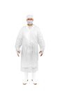 Gown, PE, White, 55'', Thumb Loops, Long Tie, 1ea/pk,10pk/bg, 10bg/cs; 100ea/cs