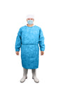 Gown, SBPP,  Blue, 55'', Elastic Wrists,  Neck And Waist Ties, 1ea/pk, 10pk/bg, 10bg/cs; 100ea/cs