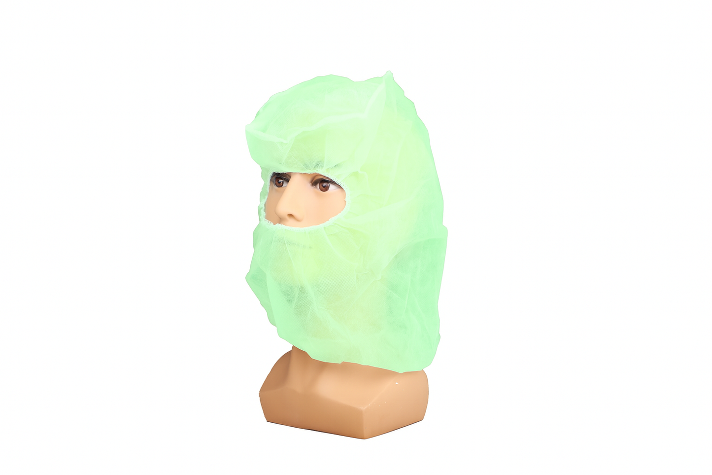 Hood, SBPP, Green, 24'', 3piece, Without Mask, 18gsm, 100ea/bg, 10bg/cs; 1000ea/cs