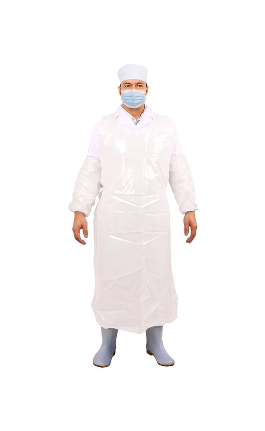 Apron, PE, White, 28"x55", 2mil,100ea/bg, 5bg/cs; 500ea/cs