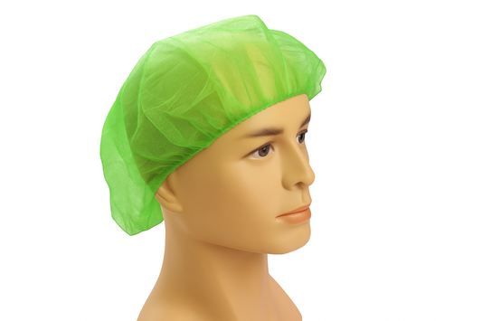 Bouffant Cap, SBPP, Green, 24", 100ea/bg, 10bg/cs; 1000ea/cs