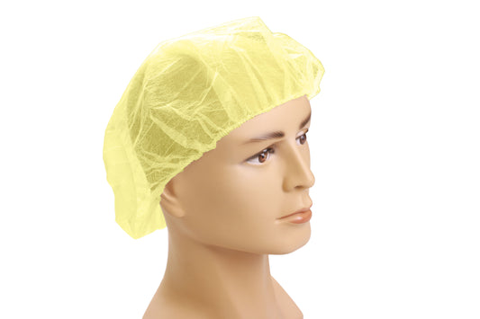 Bouffant Cap, SBPP, Yellow, 21", 100ea/bg, 10bg/cs; 1000ea/cs