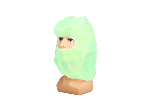 Hood, SBPP, Green, 24'', 3piece, Without Mask, 13gsm, 100ea/bg, 10bg/cs; 1000ea/cs