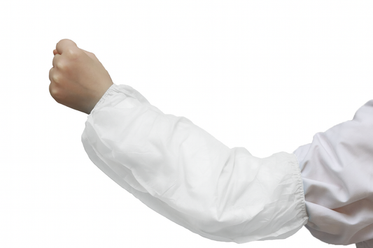 Sleeves, PP, White, 18", 35gsm, Elastic On Both Ends, 100ea/bg, 10bg/cs; 1000ea/cs