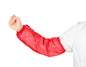 Sleeves, PE, Red, 18", 15gsm, Handmade, Elastic On Both Ends, 100ea/bg, 20bg/cs; 2000ea/cs