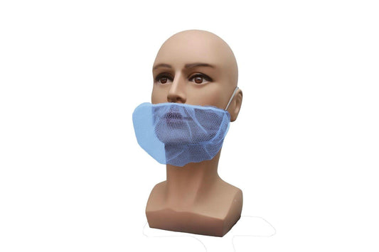 Beard Cover, Nylon,  Blue, 18'', Pleated, Elastic Single Strap, 100ea/bg, 10bg/cs; 1000ea/cs
