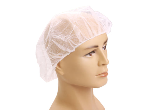 Bouffant Cap, SBPP, White, 21", 100ea/bg, 10bg/cs; 1000ea/cs
