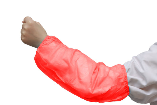Sleeves, PP, Red, 18", 35gsm, Elastic On Both Ends, 100ea/bg, 10bg/cs; 1000ea/cs
