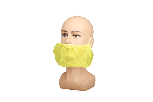 Beard Cover, SBPP, Yellow, 18'',  9gsm, Elastic Single Strap,100ea/bg, 10bg/cs; 1000ea/cs