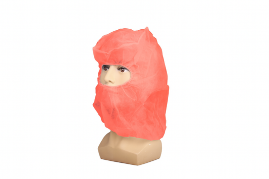 Hood, SBPP, Red, 24'', 3piece, Without Mask, 24gsm, 100ea/bg, 10bg/cs; 1000ea/cs
