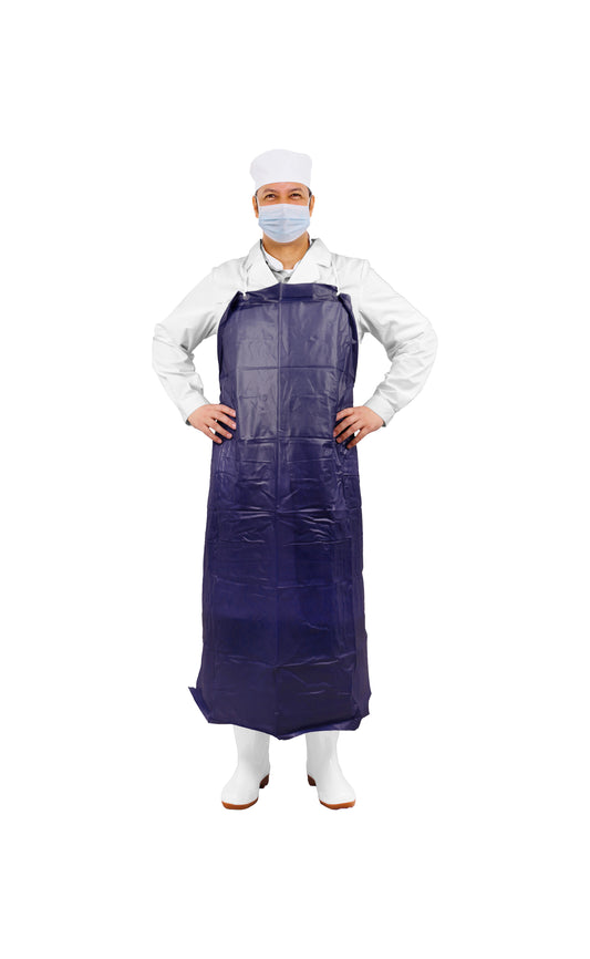 Apron, PVC, Navy Blue, 35"x45", 8mil, Die Cut, 12ea/bg, 6bg/cs; 72ea/cs