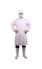 Lab Coat, SBPP, White, S, 35gsm, Elastic Cuff, Velcro, No Pockets, 10ea/bg, 3bg/cs; 30ea/cs