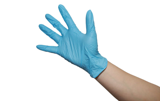 Glove, Nitrile, Blue, L, 9.5'', Powder Free, 5mil, Finger Textured, 100ea/bx, 10bx/cs; 1000ea/cs