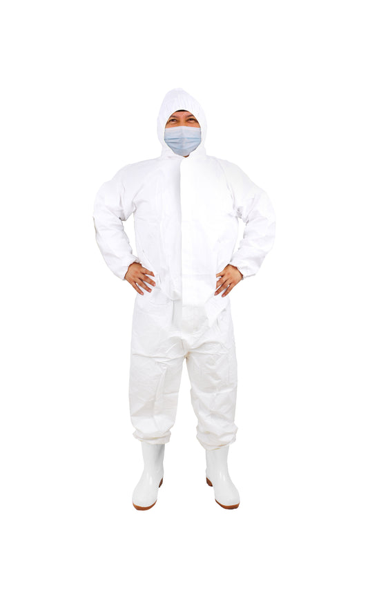 Coverall, Microporus, White, 4XL, 55gsm, Elastic Ankles and Wrists, 1ea/bg, 25bg/cs; 25ea/cs