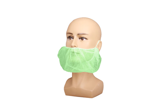 Beard Cover, SBPP, Green, 18'',  9gsm, Elastic Single Strap,100ea/bg, 10bg/cs; 1000ea/cs