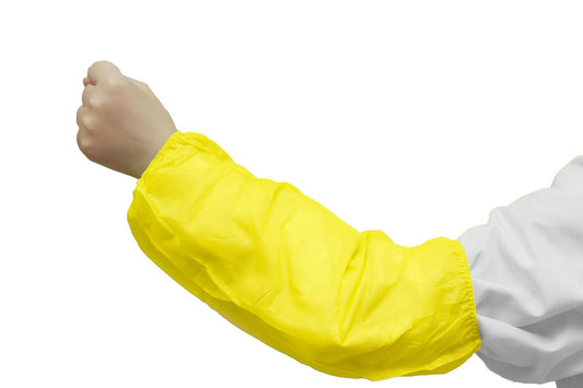 Sleeves, PP, Yelllow, 18", 25gsm, Elastic On Both Ends, 100ea/bg, 10bg/cs; 1000ea/cs